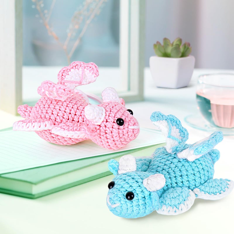 Crochetta Crochet Kit for Beginners, Beginner Crochet Kit for Adults with Step-by-Step Video Tutorials, DIY Crochet Animal Kits Knitting Supplies, 2 Pack Dragon (40%+ Yarn) - Image 5