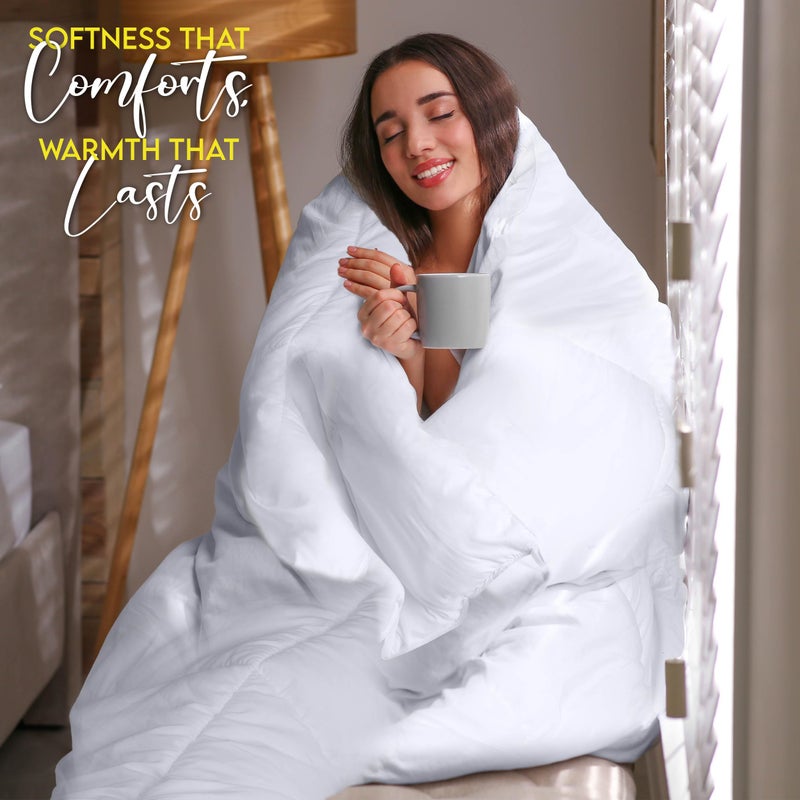 Utopia Bedding Comforter Duvet Insert, Quilted Comforter with Corner Tabs, Box Stitched Down Alternative Comforters Queen Size (White) - Image 4