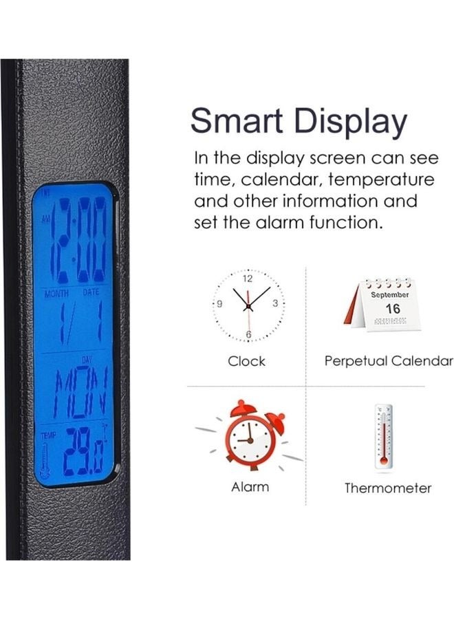 Captaintech Wireless Charging LED Desk Lamp With Calendar Temperature Alarm Clock Black - Image 3