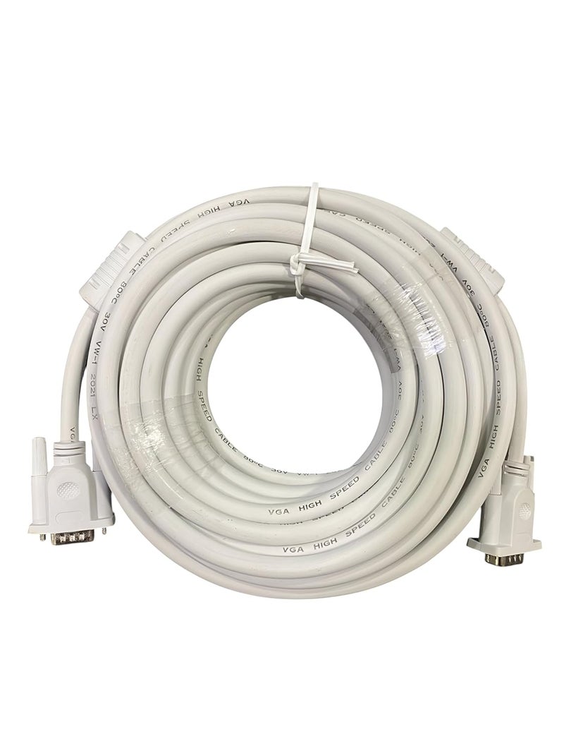 Upix Male to Male VGA Cable 9.1 Meters (30 Feet) - Supports PC, Monitor, TV, LCD/LED, Plasma, Projector, TFT - Image 1
