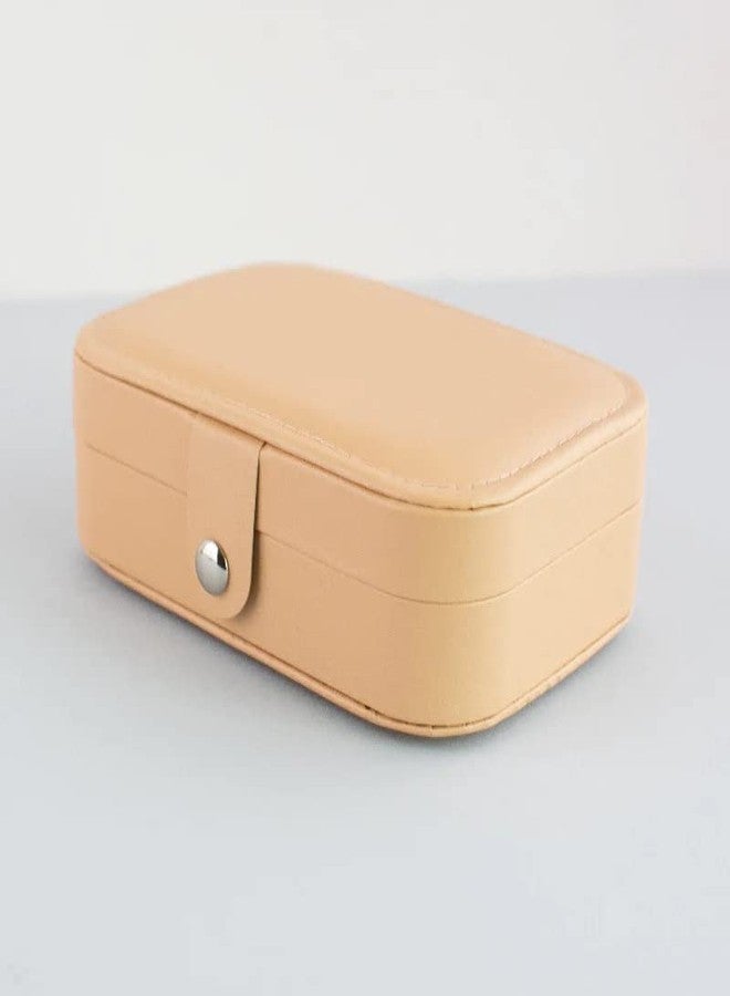 Ritmo صندوق مجوهرات ريتومو للسفر، علبة مجوهرات للسفر للنساء والفتيات، منظم عرض وتخزين من طبقتين للخواتم والأقراط والقلائد والأساور، الكل في صندوق مجوهرات صغير محمول (لون القهوة) - Image 1