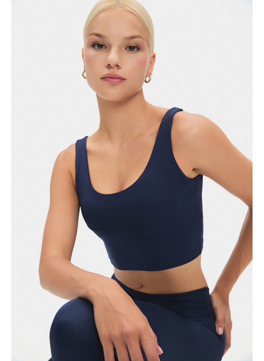 JOYSTAR Women's Black Lightly Supported Back Detailed Covered Sports Bra  - Image 1