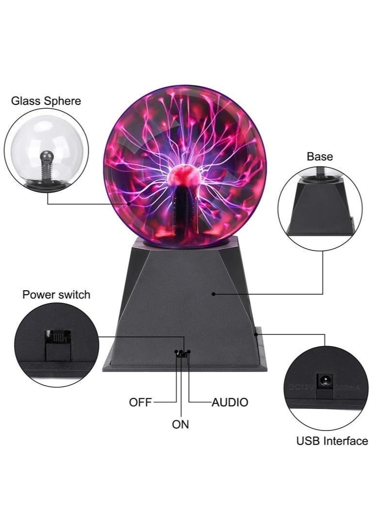 Macon Magic Plasma Ball Lamp – Touch & Sound Activated USB Globe Light for Kids, Party & Home Décor - Image 2
