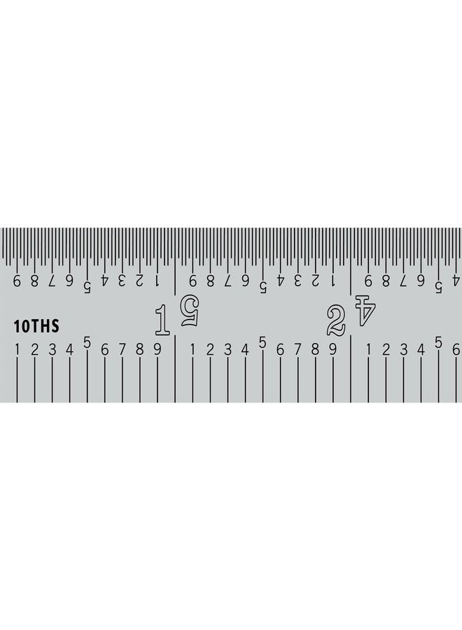 مسطرة معدنية صلبة من PEC Tools، مقاس 6 بوصات/150 مم، مصنوعة من الفولاذ عالي الجودة، مطلية بالكروم المصقول، بتدريجات عشرية/مترية (1/10، 1/50، 1 مم، 0.5 مم)، موثوق بها من قبل المحترفين، صنع في الولايات المتحدة الأمريكية - Image 2
