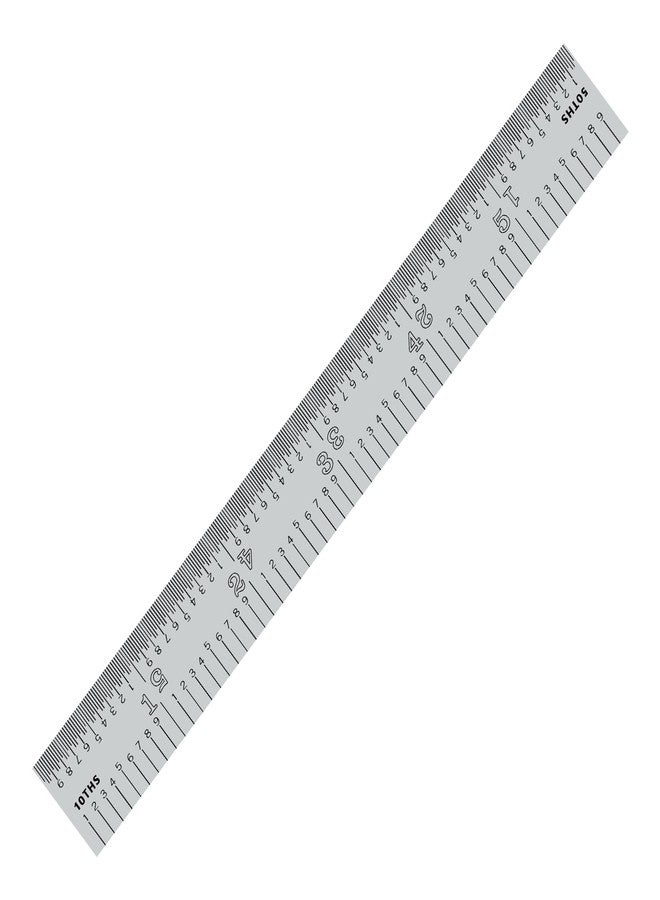 مسطرة معدنية صلبة من PEC Tools، مقاس 6 بوصات/150 مم، مصنوعة من الفولاذ عالي الجودة، مطلية بالكروم المصقول، بتدريجات عشرية/مترية (1/10، 1/50، 1 مم، 0.5 مم)، موثوق بها من قبل المحترفين، صنع في الولايات المتحدة الأمريكية - Image 1