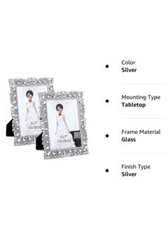 Generic Enhance Your Cherished Moments with a Set of 2 Rhinestone Crystal Picture Frames - Ideal for Weddings, Birthdays, and Special Occasions  - Image 5