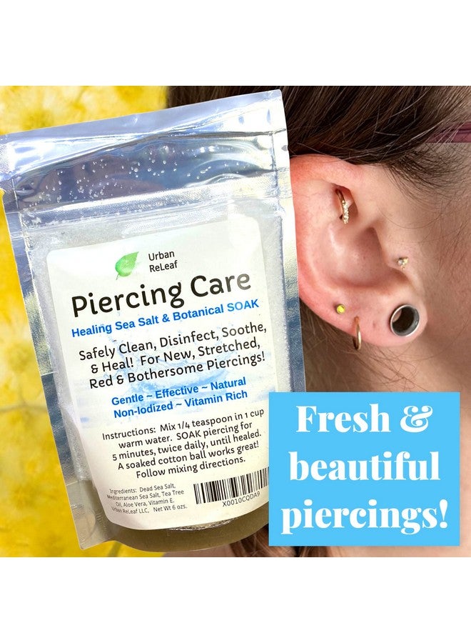 Urban ReLeaf Piercing Care 6 Oz. Bag, Soothing Sea Salt & Botanical Soak. Aftercare Solution Concentrate, Makes 90 Cups. - Image 2