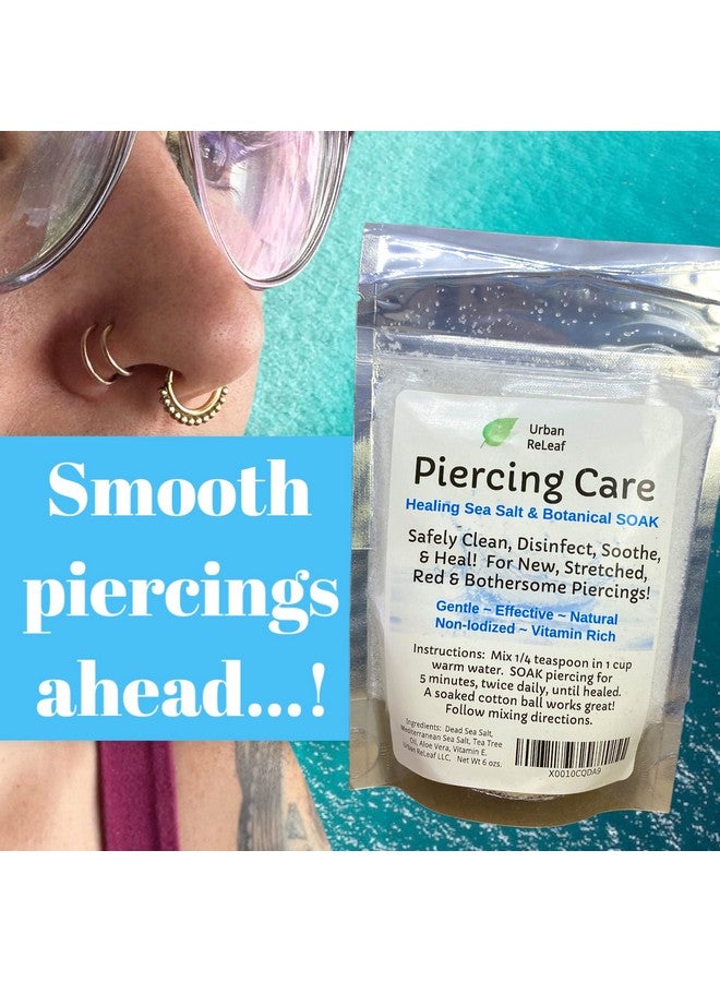 Urban ReLeaf Piercing Care 6 Oz. Bag, Soothing Sea Salt & Botanical Soak. Aftercare Solution Concentrate, Makes 90 Cups. - Image 4