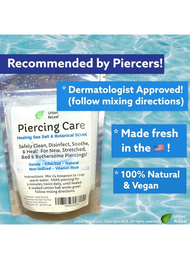 Urban ReLeaf Piercing Care 6 Oz. Bag, Soothing Sea Salt & Botanical Soak. Aftercare Solution Concentrate, Makes 90 Cups. - Image 5