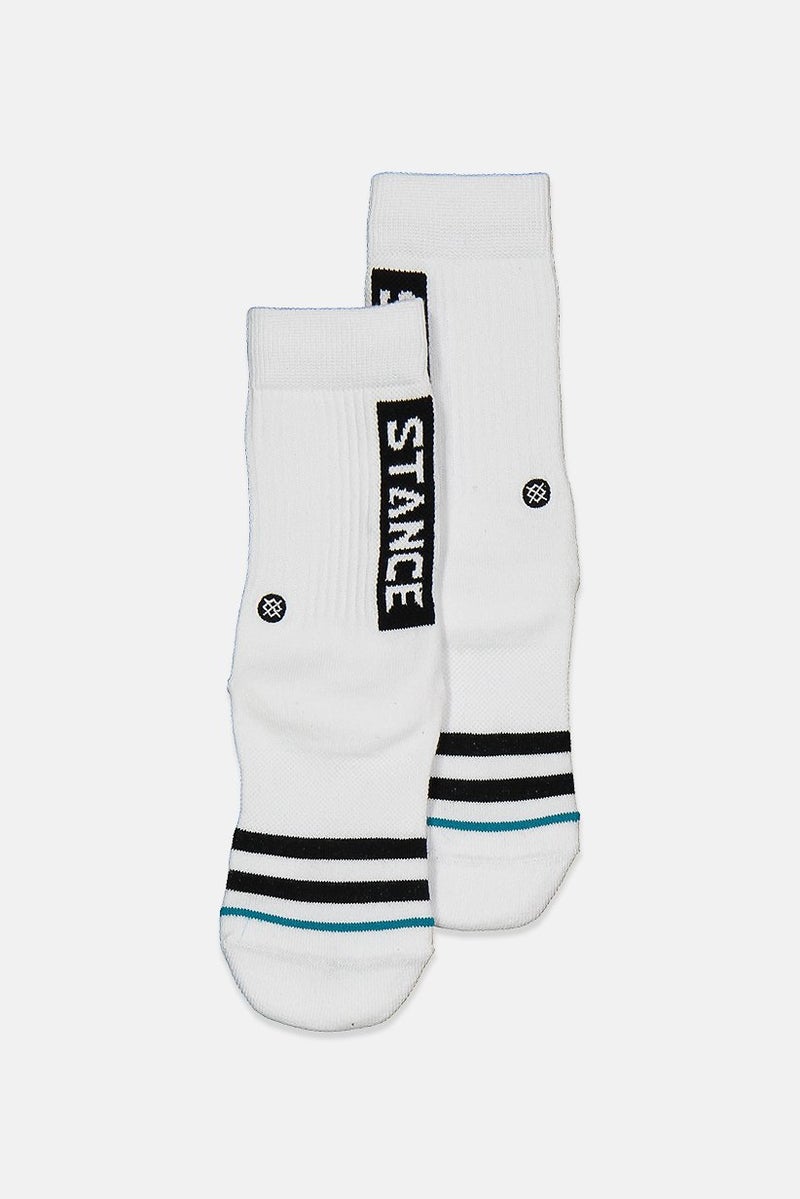 Stance Kids Boy 1 Pair Og Stripe Socks, White - Image 1