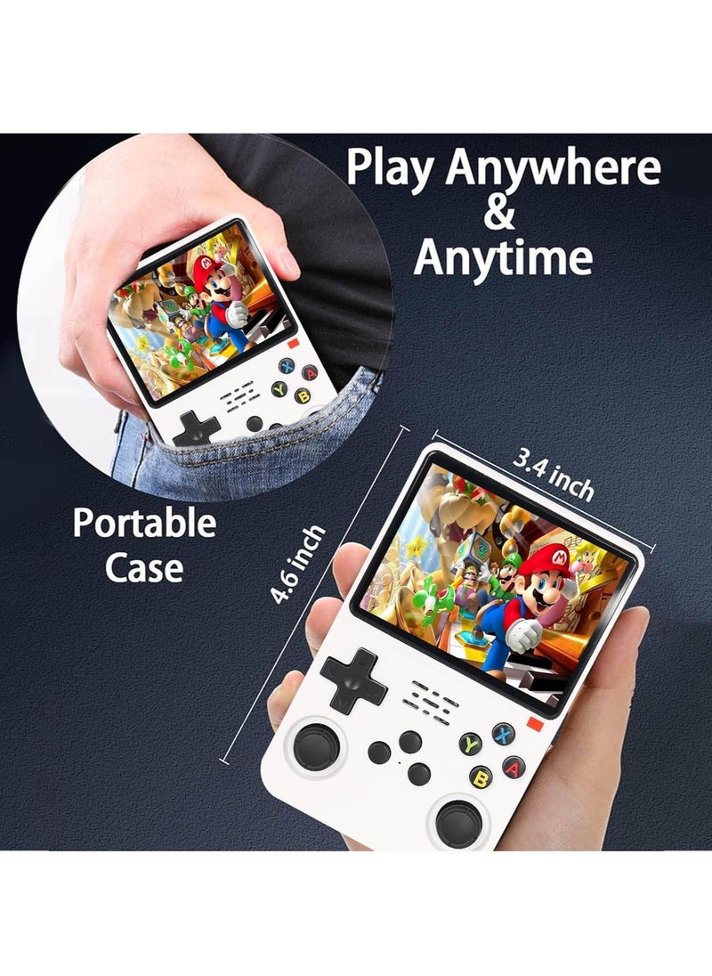 Generic - R36S Handheld Retro Gaming Console Linux System with 64G TF Card, Preloaded with 15000+ Games, Retro Video Game Console 3.5-inch IPS Screen (White 64G) - Image 1