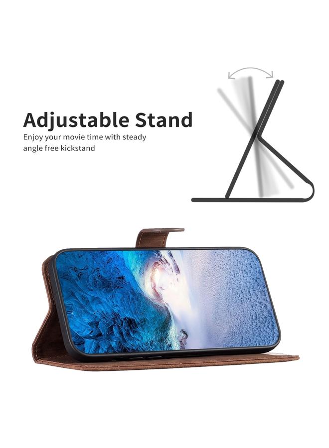 زبون جراب هاتف iPhone 13 Pro مصنوع من الجلد المنقوش - Image 5