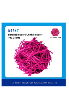 MARKQ Crinkle Cut Shredded Paper Filler for Gift Wrapping Hamper/Basket Filling, Packing Supplies (Dark Pink)  - Image 2
