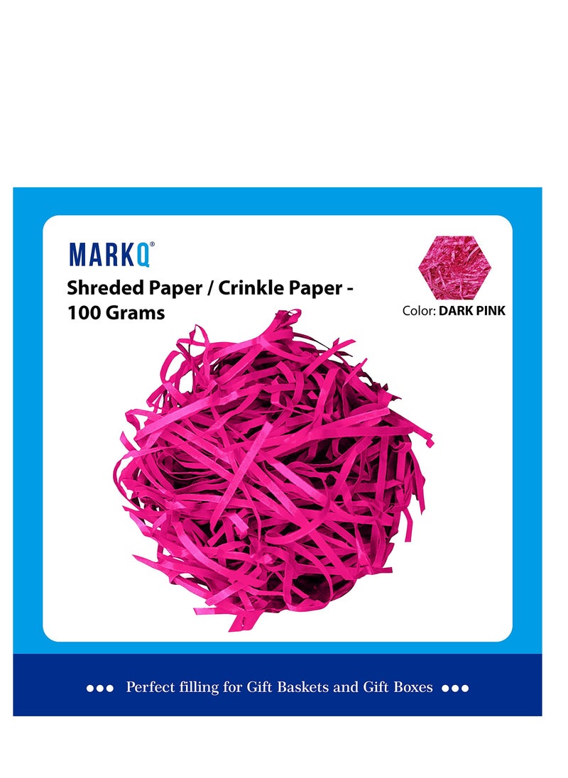 MARKQ Crinkle Cut Shredded Paper Filler for Gift Wrapping Hamper/Basket Filling, Packing Supplies (Dark Pink)  - Image 2