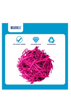 MARKQ Crinkle Cut Shredded Paper Filler for Gift Wrapping Hamper/Basket Filling, Packing Supplies (Dark Pink)  - Image 3