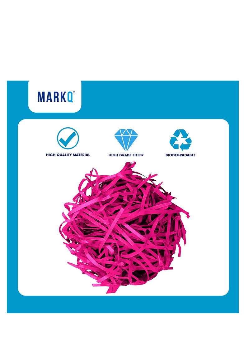 MARKQ Crinkle Cut Shredded Paper Filler for Gift Wrapping Hamper/Basket Filling, Packing Supplies (Dark Pink)  - Image 3