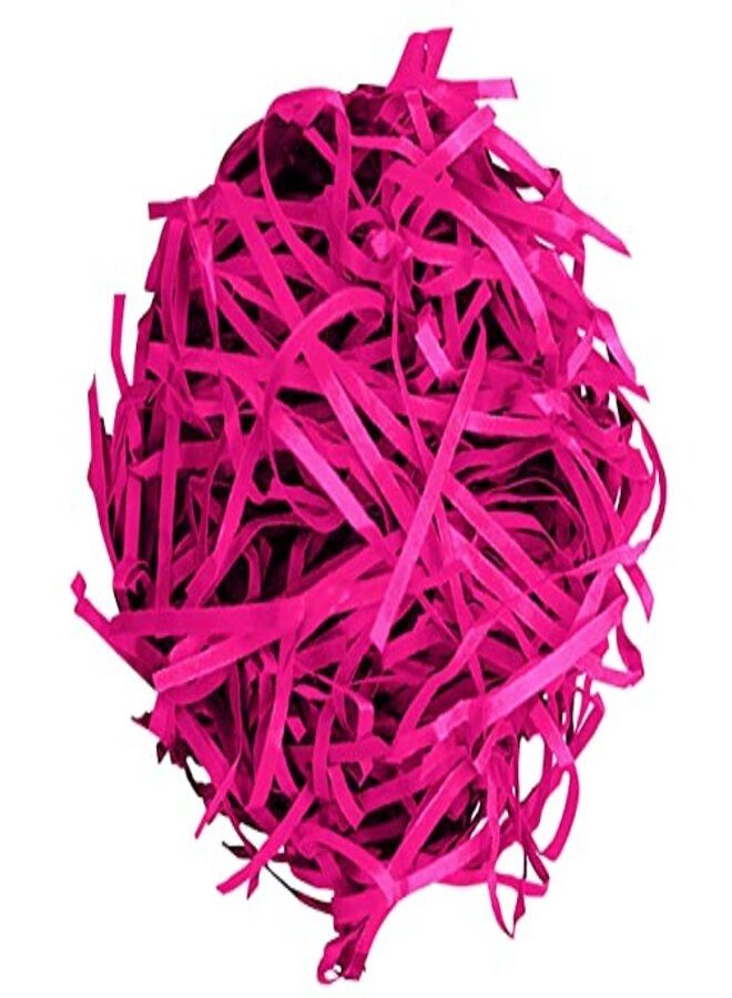MARKQ Crinkle Cut Shredded Paper Filler for Gift Wrapping Hamper/Basket Filling, Packing Supplies (Dark Pink)