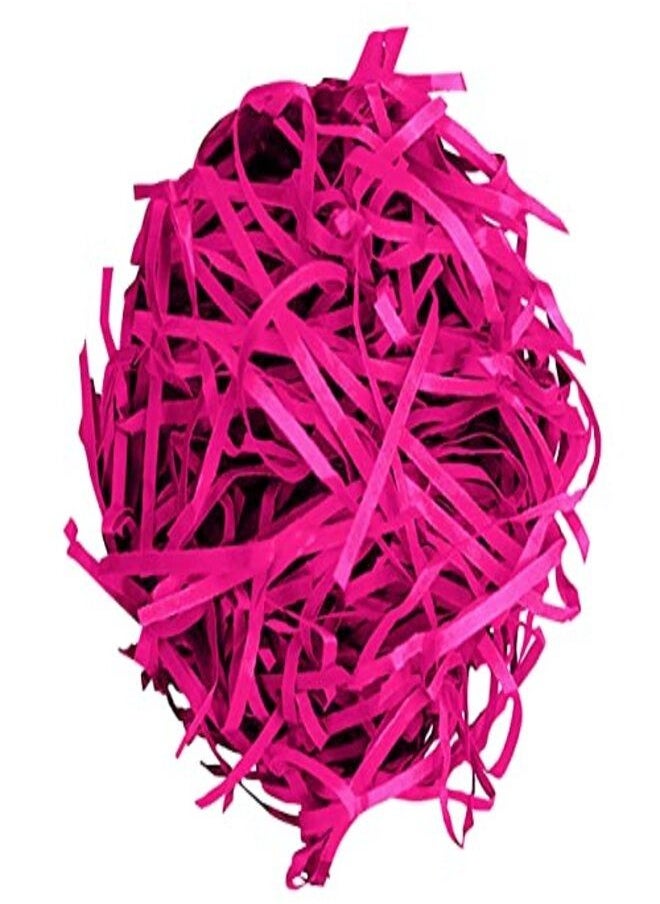 MARKQ Crinkle Cut Shredded Paper Filler for Gift Wrapping Hamper/Basket Filling, Packing Supplies (Dark Pink)  - Image 1