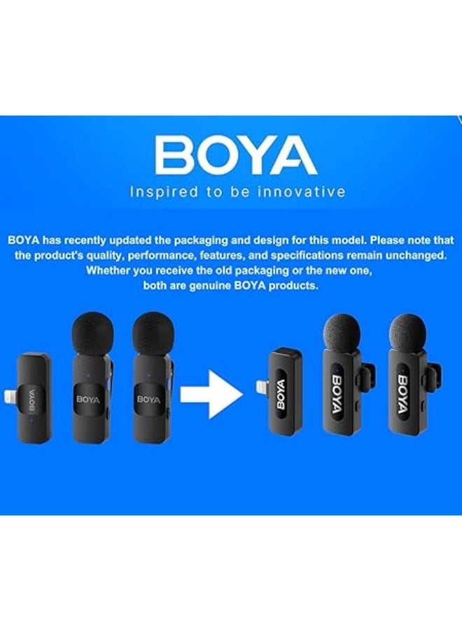 BOYA BY-V2 Ultracompact Dual Wireless Microphone System for iOS Devices - Image 3
