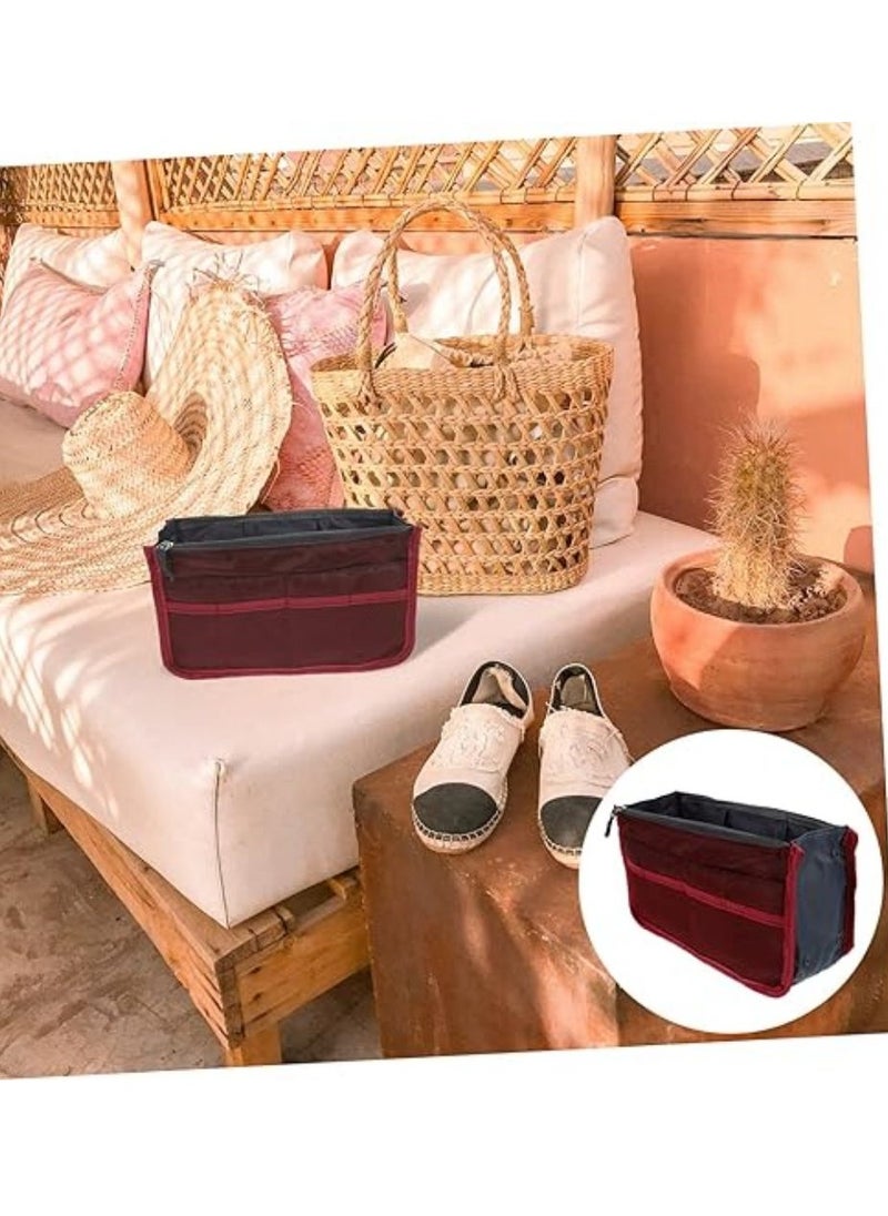 Generic - Women Tote Bag Organizer Insert, Travel Bag Insert, Compartment Bag, Felt Bag, Zipper Bag Organizer, Handbag Organizer Purse, Large Liner Tidy Bag, with 13 Pockets - Image 1