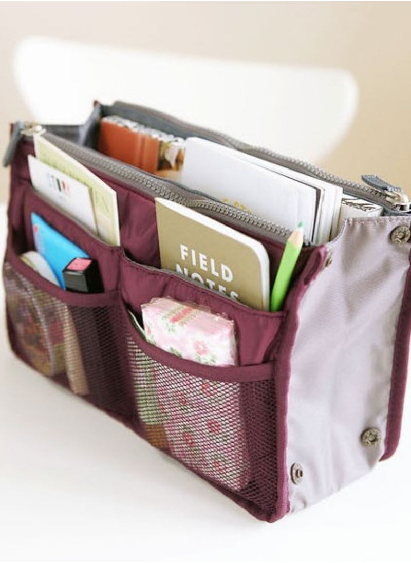 Generic - Women Tote Bag Organizer Insert, Travel Bag Insert, Compartment Bag, Felt Bag, Zipper Bag Organizer, Handbag Organizer Purse, Large Liner Tidy Bag, with 13 Pockets - Image 1