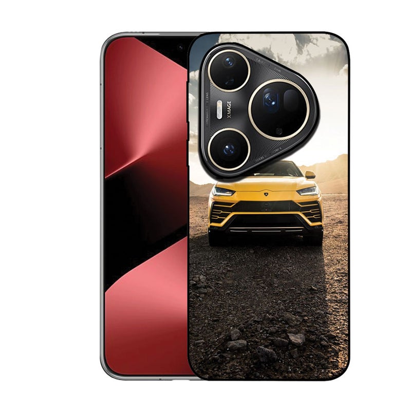 EYE CATCH Printed Protective Case Cover For Huawei Pura 80 Ultra -  Lamborghini Yellow Car - Image 1