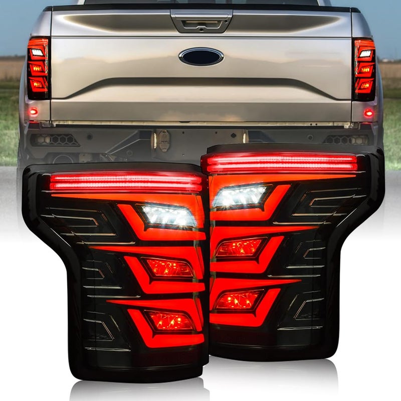 LED Tail Lights for Ford F150 20152019 XL XLT Lariat King Ranch Platinum Limited Raptor F150 Taillights Assembly Rear Lamp with Red Turn Signal AnimationBlind Spot is Not Supported