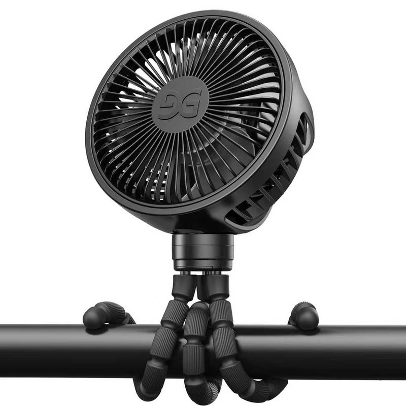 GUSGU Baby Stroller Fan with Clip, Rechargeable & Battery Operated Portable Fan with 16H Max Runtime, Hands Free 360Â° Adjustable Quiet Personal Fan for Travel, Car Seat, Crib, Trolleyâ€‹, Bedroomâ€‹ - Image 1