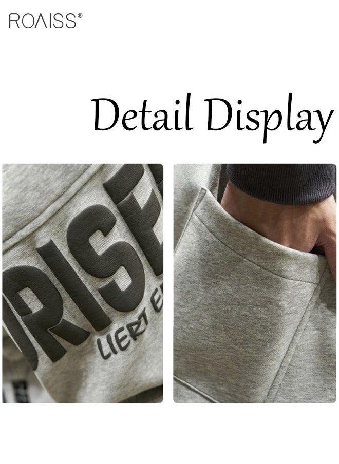 Men's Fleece Letter Print Bound Feet Drawstring Sweatpants - pzsku/ZCEA1EC392848F4223009Z/45/_/1703670425/3f0e30db-e5ca-4b91-872b-b9830387c1a4