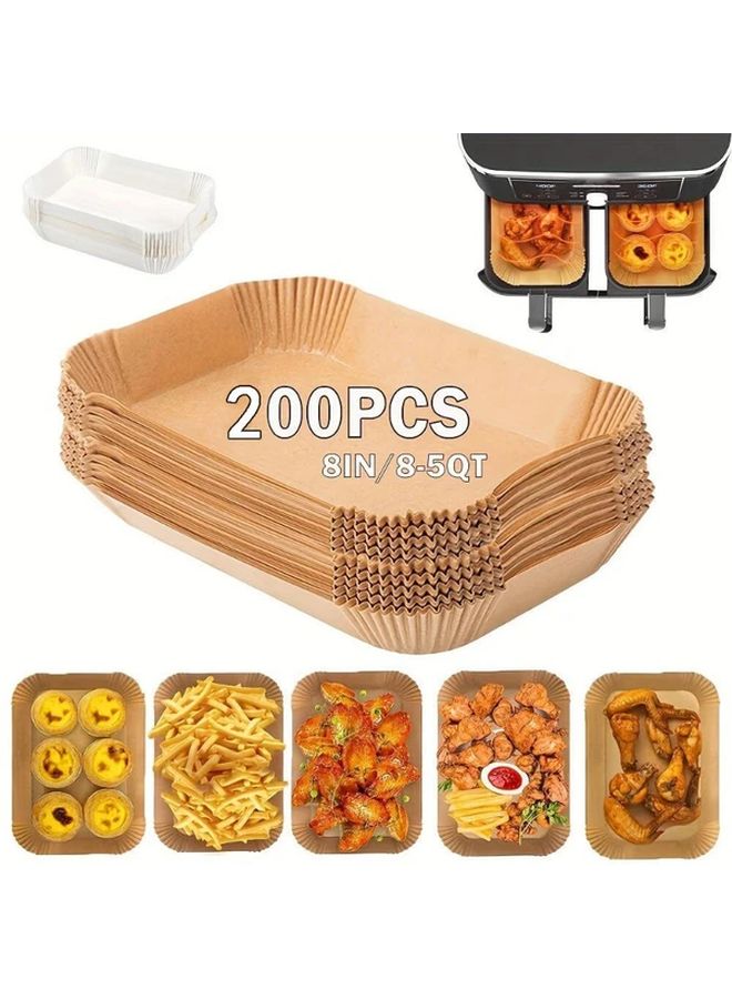 200pcs Air Fryer Parchment Paper Liners 8 Inch Disposable Non Stick Baking Sheets - Image 2