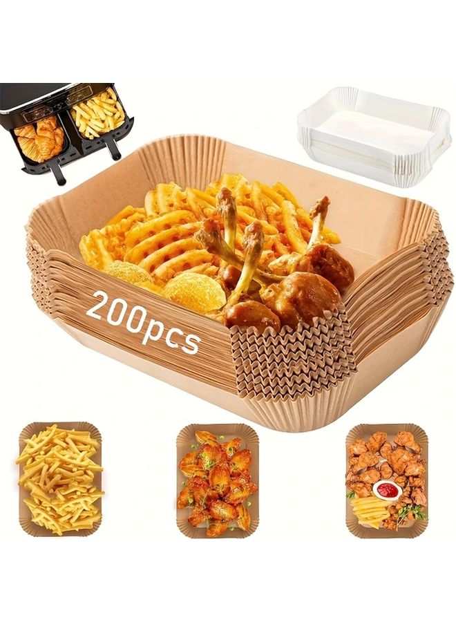 200pcs Air Fryer Parchment Paper Liners 8 Inch Disposable Non Stick Baking Sheets - Image 1