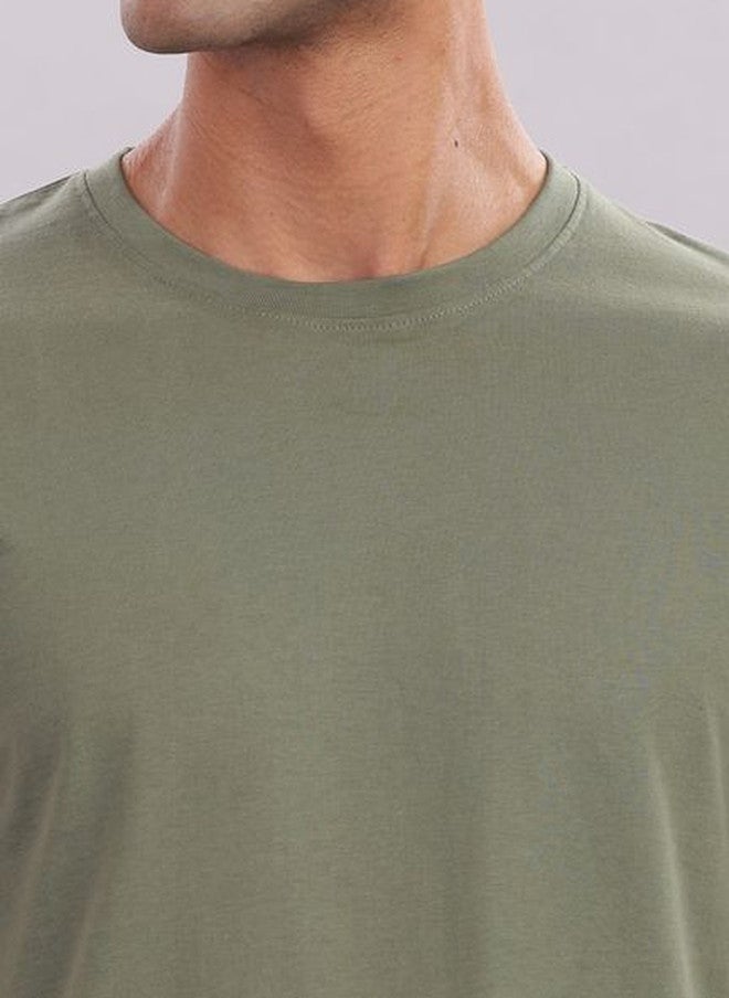 OUTLAWS Olive Green Round Neck T-Shirt & Shorts Co-Ords Set - Image 3