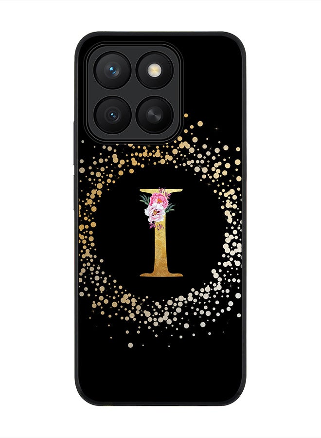 Stylizedd For Honor X8c Case,Slim fit Camera Protection, Shockproof Thin Phone cover  - Custom Monogram Floral - I ( Black )