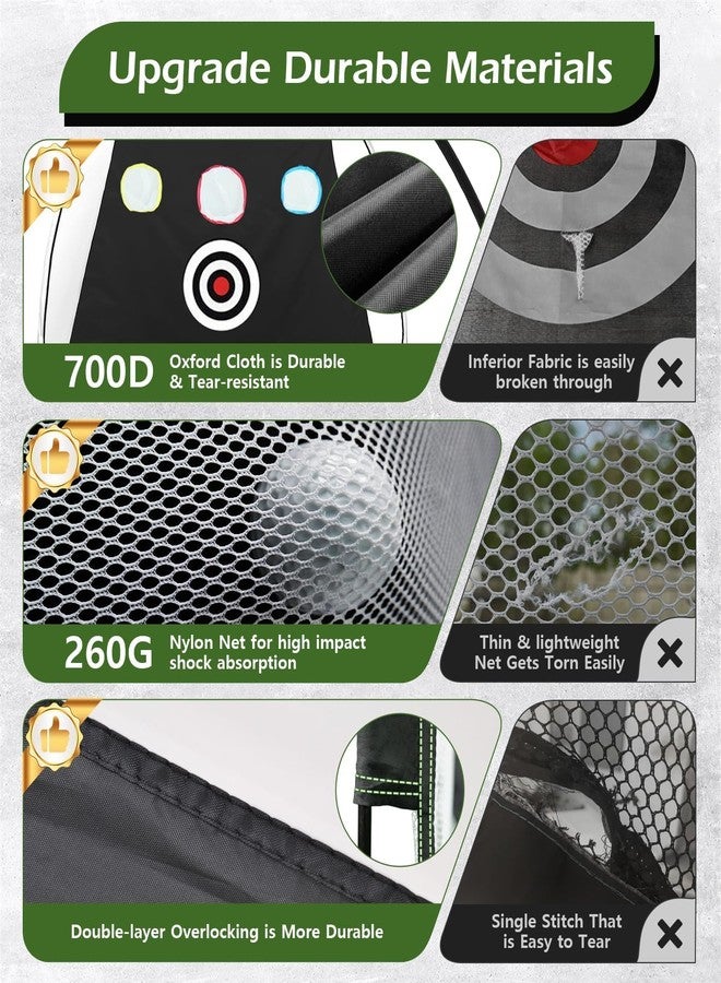tosoze Golf Net, 10x7FT Home Golf Hitting Aids Equipment with Foldable Tri-Turf Mat for Backyard Driving Chipping Swing with Training Target/Balls/Tee for Outdoor Indoor, Gifts for Men Him Dad Golfers - Image 2