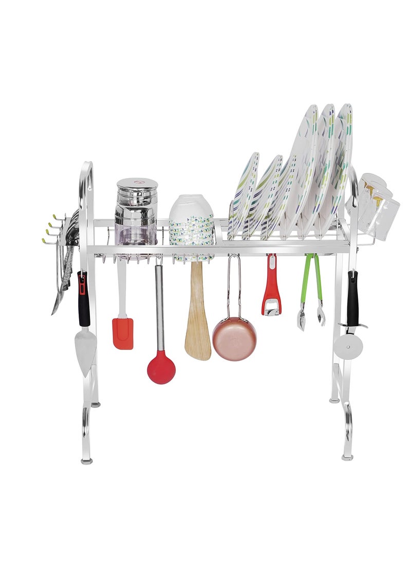 Palomino - Palomino Stainless Steel Over The Sink Dish Drying Rack 24 Inch | 1-Tier Utensil Holder | Counter Top Sink Rack | Standing Shelf for Organize Kitchen (1 Shelf) - Image 1