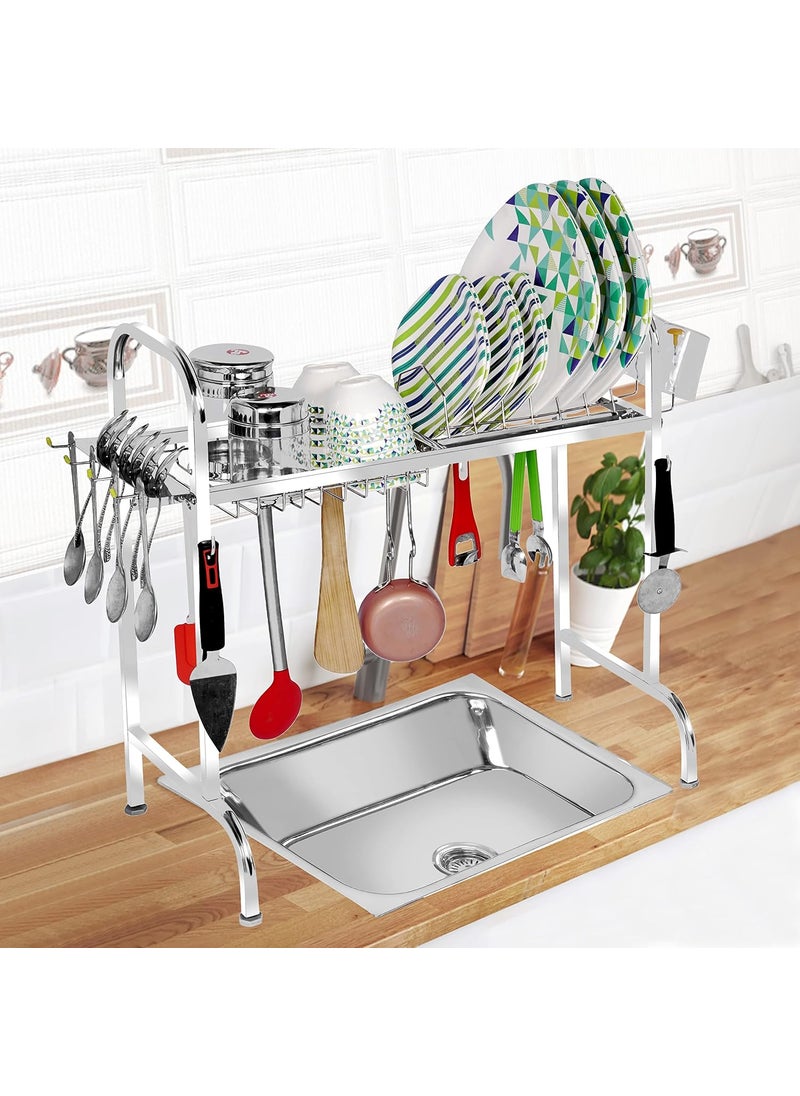 Palomino - Palomino Stainless Steel Over The Sink Dish Drying Rack 24 Inch | 1-Tier Utensil Holder | Counter Top Sink Rack | Standing Shelf for Organize Kitchen (1 Shelf) - Image 1