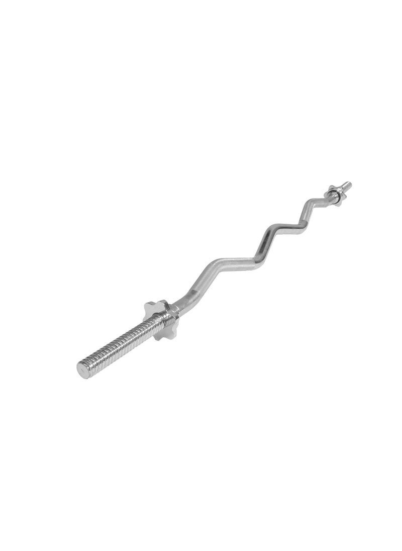 H PRO - H Pro 1.2m Spinlock Curl Bar|47 Inches Chrome Standard Threaded Bar| Barbell Bar with Collars - Image 1