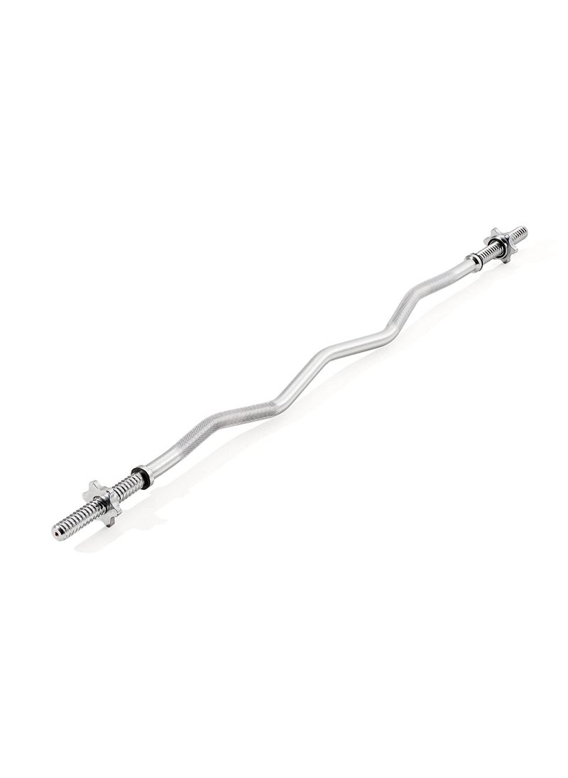 H PRO - H Pro 1.2m Spinlock Curl Bar|47 Inches Chrome Standard Threaded Bar| Barbell Bar with Collars - Image 1