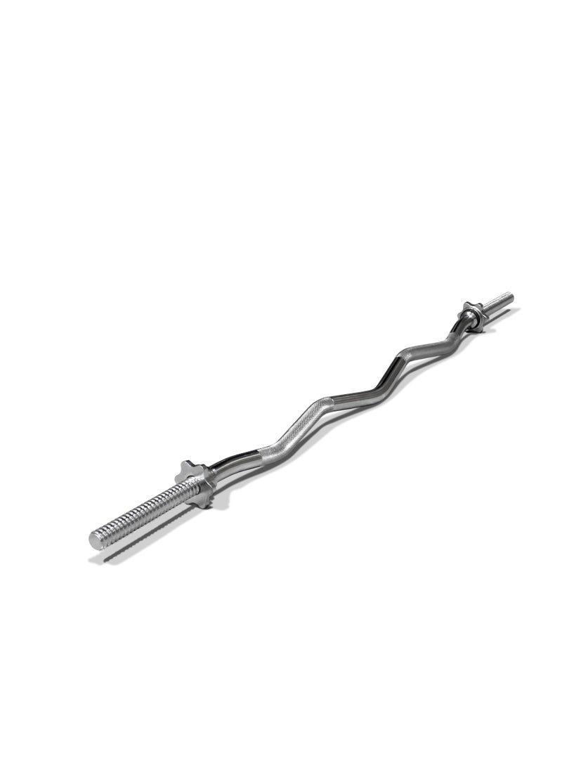 H PRO - H Pro 1.2m Spinlock Curl Bar|47 Inches Chrome Standard Threaded Bar| Barbell Bar with Collars - Image 1