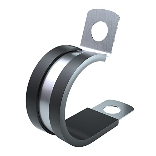 2 Inch Cable Clamp 10 Pack Stainless Steel Wire Clamp P Clips for Electric Wires Holders Metal Hose Clamps for Automotive Pipe Line 250MM