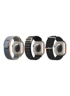 vesus 3Pack for Apple Watch Band 49mm 45mm 44mm 42mm Alpine Loop Band, Trail Band, Ocean Band 