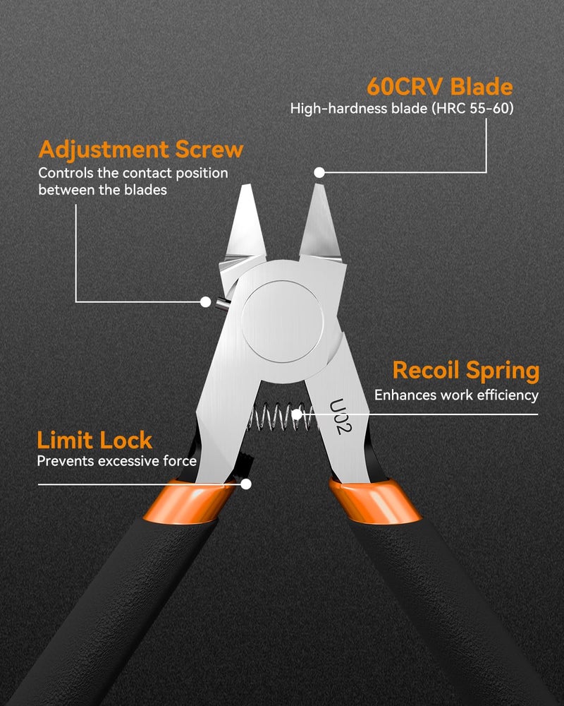 Uleey Model Nippers with Ultra-thin Single Edge, Uleey 4.9 inch Sprue Cutter for Beginners, U02 Model Cippers for Plastic Model Building and Fixing (Black) - Image 5