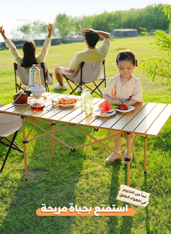 استكشاف الجبال طقم طاولة وكراسي قابلة للطي من 5 قطع للتخييم الخارجي مع حقيبة تخزين – قوي التحمل، سهل الحمل والتخزين، مناسب للنزهات العائلية والشواء - Image 2