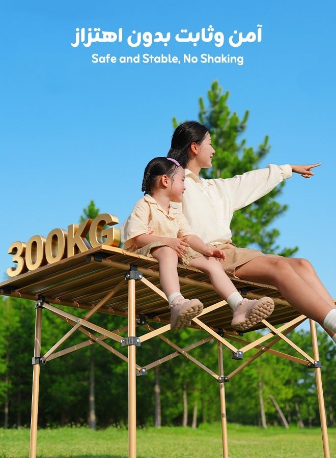 استكشاف الجبال طقم طاولة وكراسي قابلة للطي من 5 قطع للتخييم الخارجي مع حقيبة تخزين – قوي التحمل، سهل الحمل والتخزين، مناسب للنزهات العائلية والشواء - Image 4