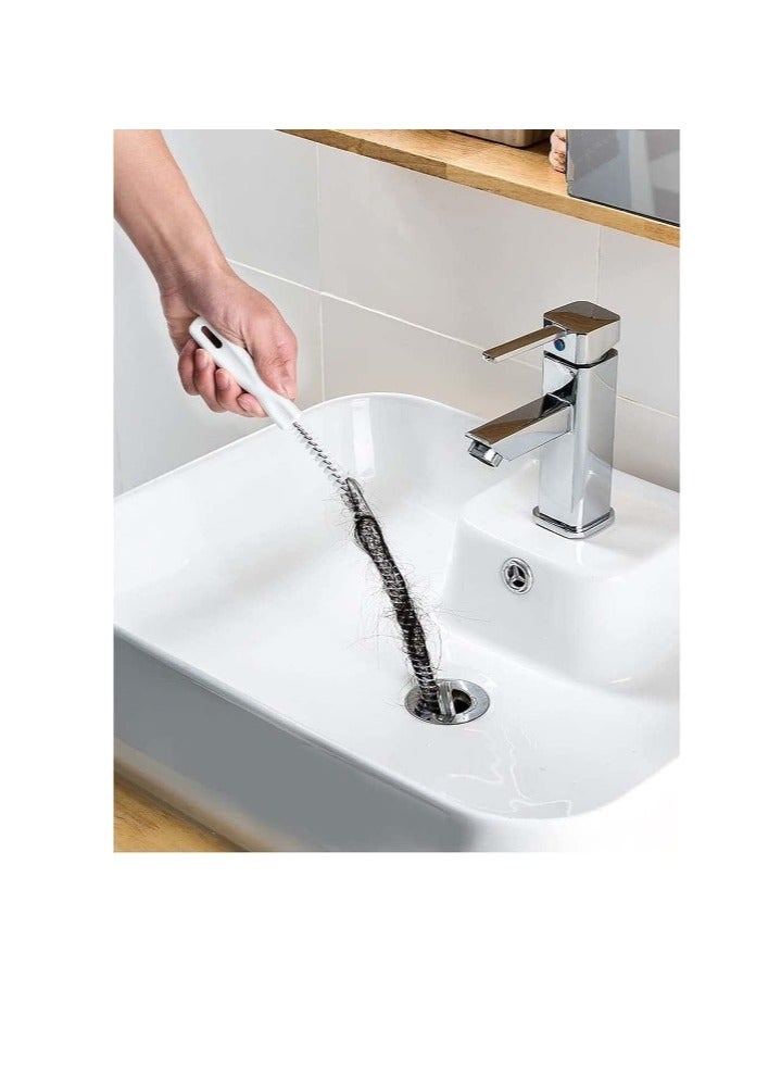 OASIS-TH 2 pcs Sink Cleaning Brush Water Pipe Drain Dredge Tool Bath Plug Long Hair Remover Brush Pipe Overflow Cleaning Brush Drain Unblocker Stick Drain Snake Tube Drain Cleaning  - Image 1