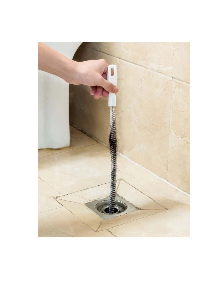OASIS-TH 2 pcs Sink Cleaning Brush Water Pipe Drain Dredge Tool Bath Plug Long Hair Remover Brush Pipe Overflow Cleaning Brush Drain Unblocker Stick Drain Snake Tube Drain Cleaning  - Image 3