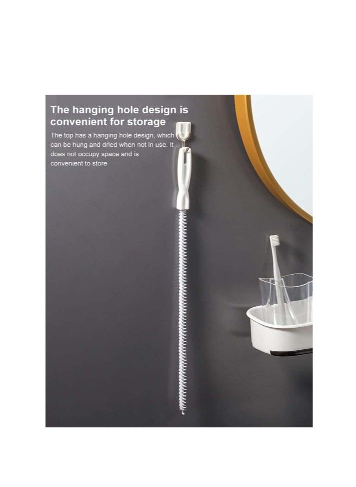 OASIS-TH 2 pcs Sink Cleaning Brush Water Pipe Drain Dredge Tool Bath Plug Long Hair Remover Brush Pipe Overflow Cleaning Brush Drain Unblocker Stick Drain Snake Tube Drain Cleaning  - Image 5