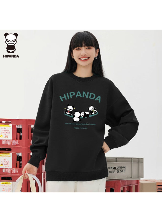 Hipanda Uni Sweatshirt, Autumn American-style Loose Trendy Casual Top For Men And Women, Loose Round Neck, Black, 3XL - Image 2