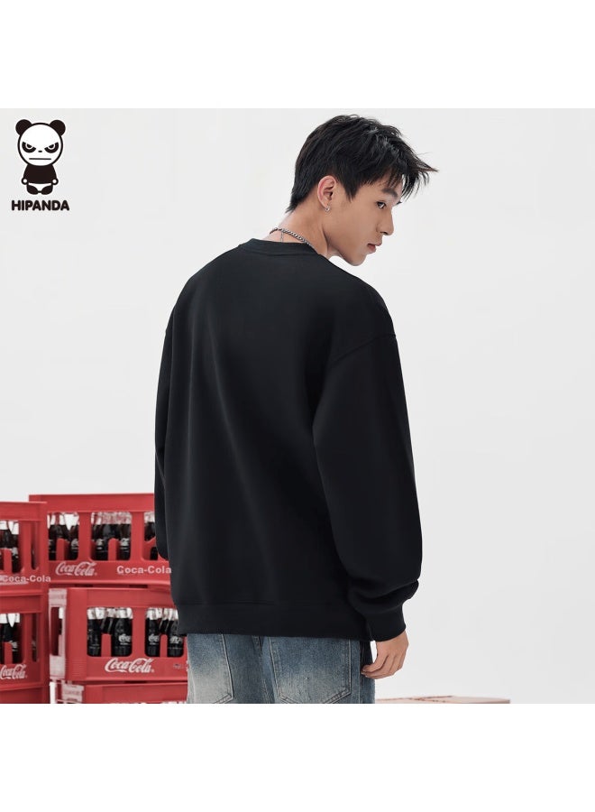 Hipanda Uni Sweatshirt, Autumn American-style Loose Trendy Casual Top For Men And Women, Loose Round Neck, Black, 3XL - Image 3