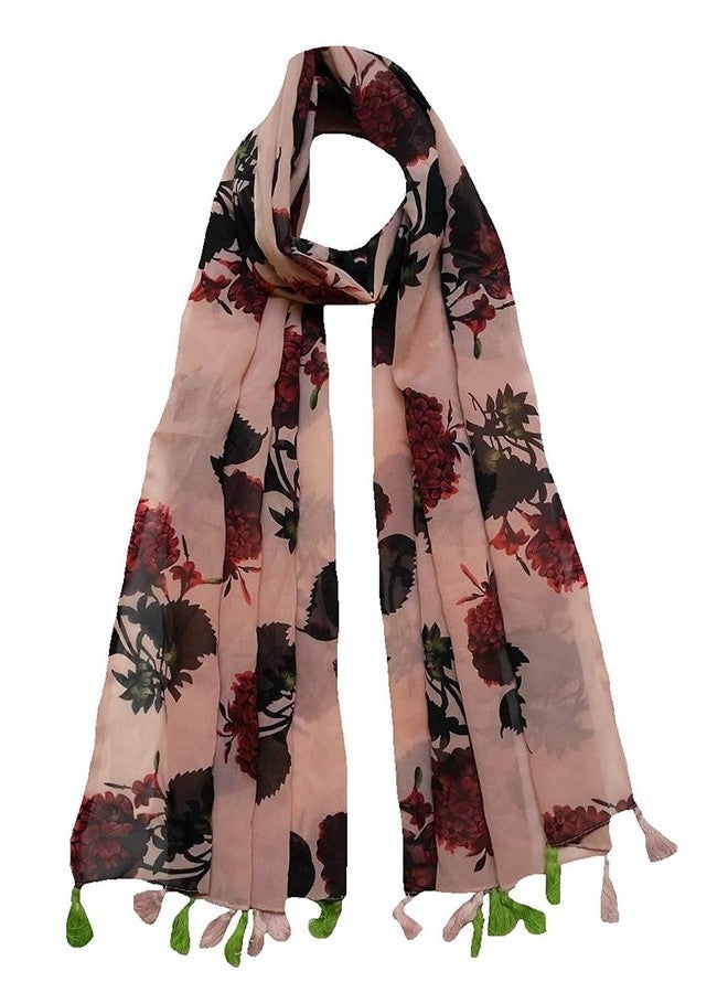 Magic MAGIC Girl's Stylish All over Print Georgette Tassel Scarfs Stole Dupatta (Multicolor,S01-(Pack of 6) - Image 5